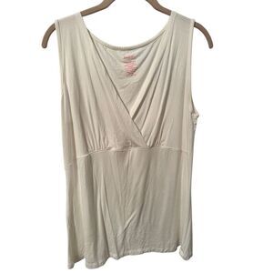 Everly Grey cross front white tank top sz Large perfect for nursing!